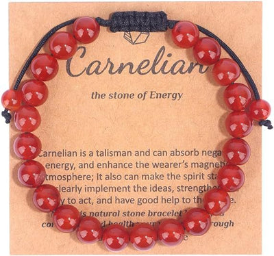 Eastern Mystiques Hot Selling Natural Stone with Card Paper Beaded Elastic Cord Bracelet Crystal Agate Tiger Eye Stone Wholesale Bracelet Jewelry