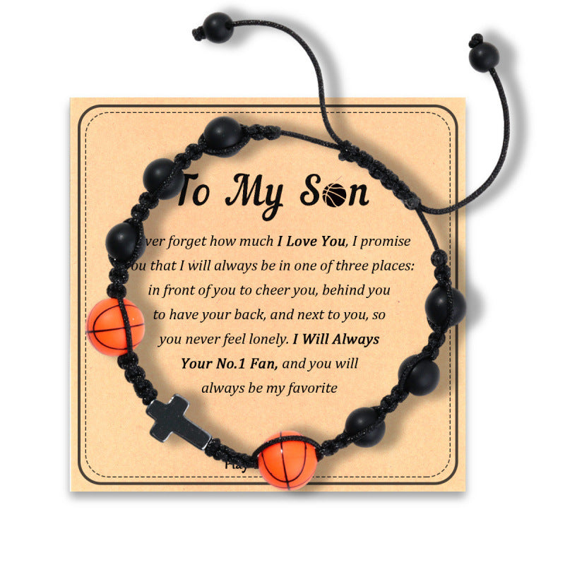 Eastern Mystiques Cross Movement Bracelet Handwoven ToMySon Gift Volleyball Soccer Baseball Black Matte Movement Bracelet
