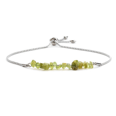 Eastern Mystiques Natural Crystal Bracelet Crushed Stone Beaded Handmade Adjustable Stainless Steel Chain Bracelet