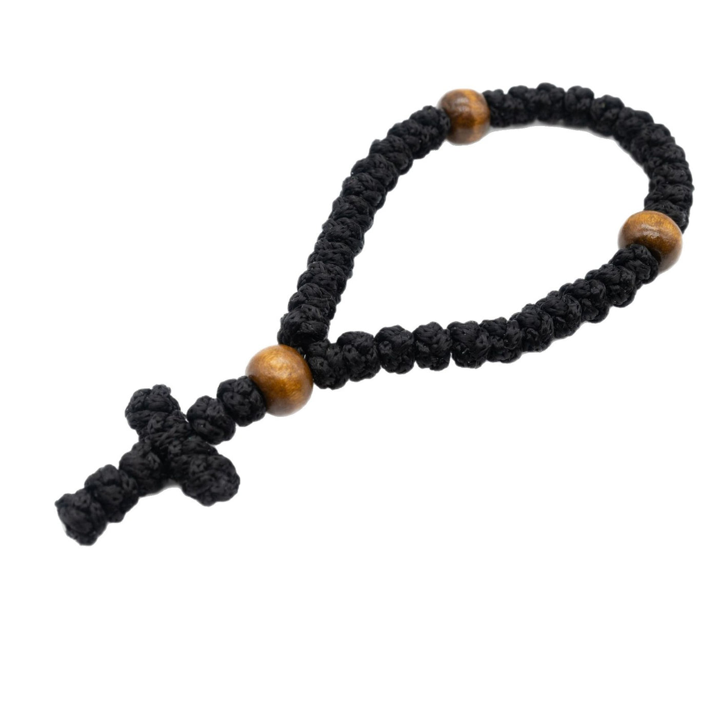 Eastern Mystiques Hot-Selling Orthodox Cross Bracelet Religious Wooden Prayer Beads Adjustable Prayer Rope Rosary