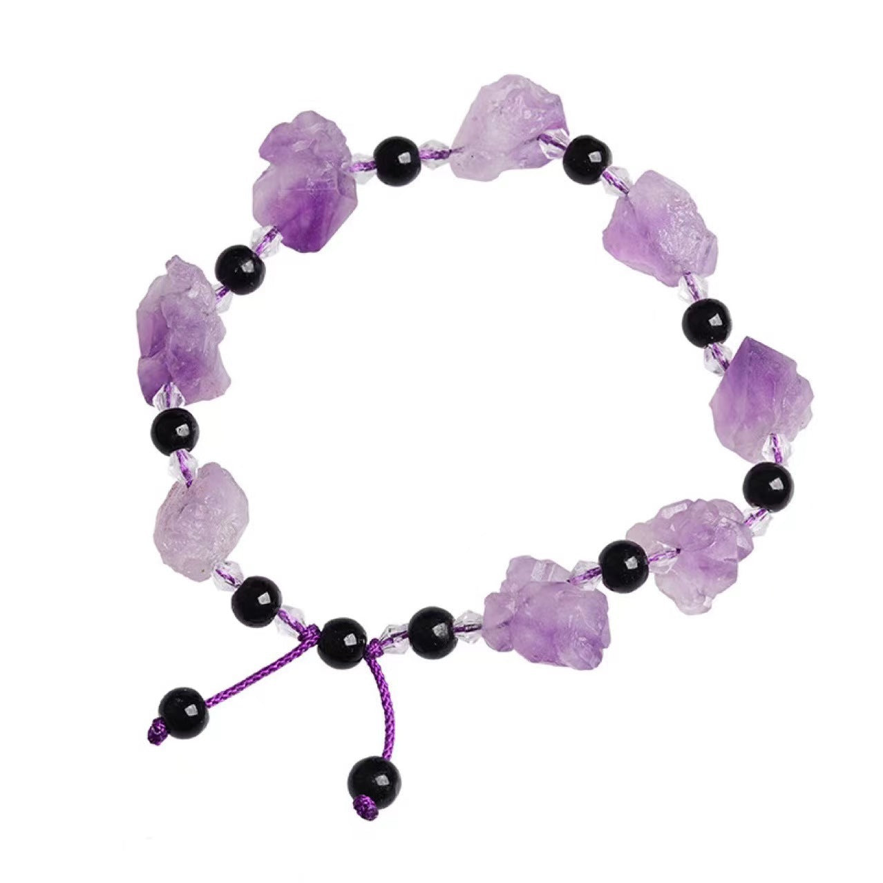 Eastern Mystiques Natural Amethyst Rough Stone Bracelet Multiple DIY Design Bracelet Jewelry
