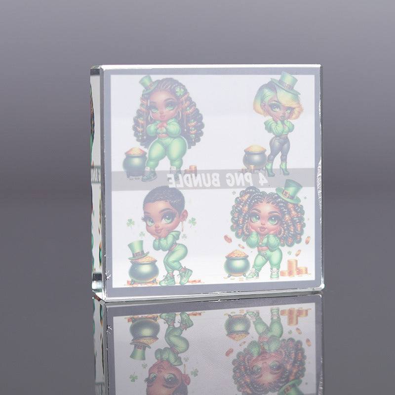 Eastern Mystiques African Black Madonna Crystal Print American Black Jesus Glass Coaster Christ