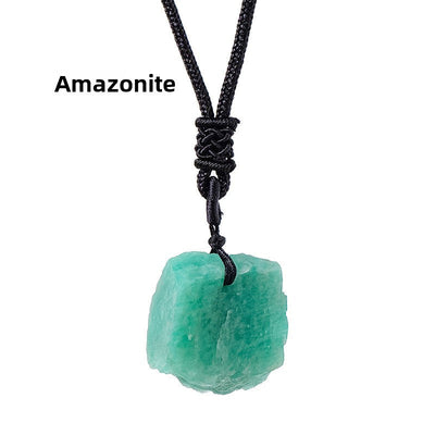 Eastern Mystiques Natural Crystal Rough Pendant Pink Crystal Amethyst Citrine Rough Necklace Jewelry Pendant Wholesale