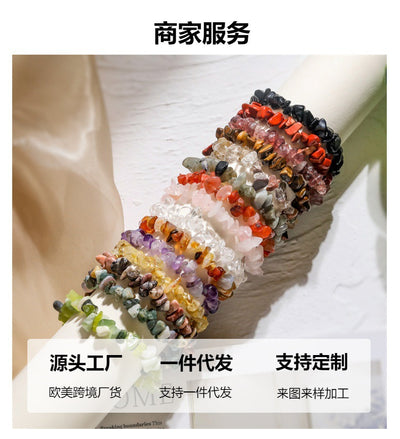 Eastern Mystiques Amethyst Tiger Eye Elastic Bracelet Rose Quartz Agate Mixed Color Beads Bracelet WISH Hot Sale
