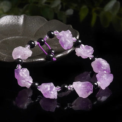Eastern Mystiques Natural Amethyst Rough Stone Bracelet Multiple DIY Design Bracelet Jewelry