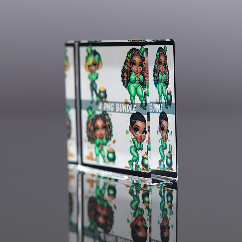 Eastern Mystiques African Black Madonna Crystal Print American Black Jesus Glass Coaster Christ