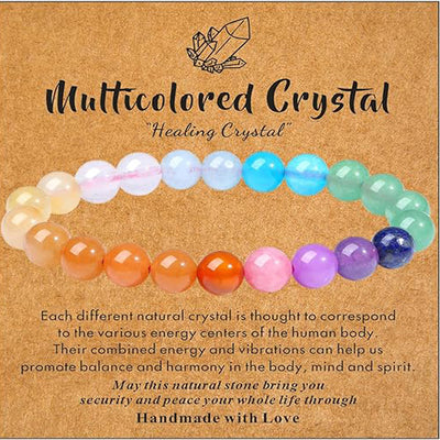 Eastern Mystiques Natural Stone Bracelet Handmade Beaded Pink Zebra Amethyst Elastic Cord Jewelry Card Accessories