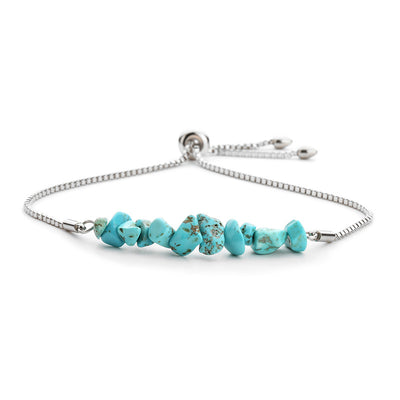 Eastern Mystiques Natural Crystal Bracelet Crushed Stone Beaded Handmade Adjustable Stainless Steel Chain Bracelet