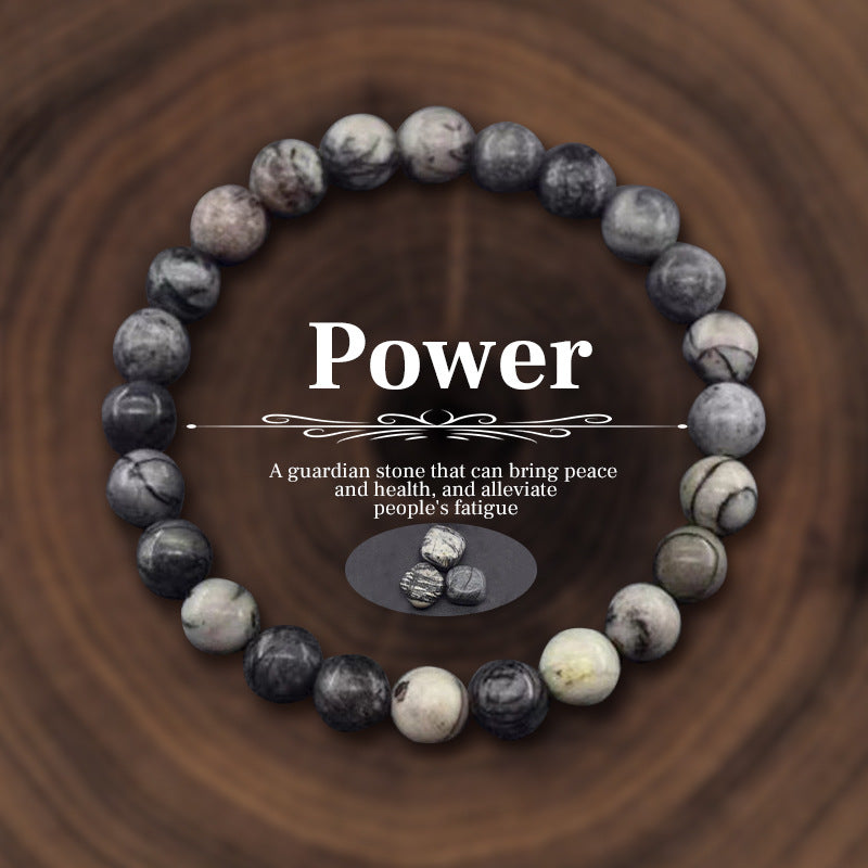 Eastern Mystiques Natural Stone Geometric Beaded Bracelet 8mm Tiger Eye Stone Lapis Lazuli Natural Stone Elastic Bracelet