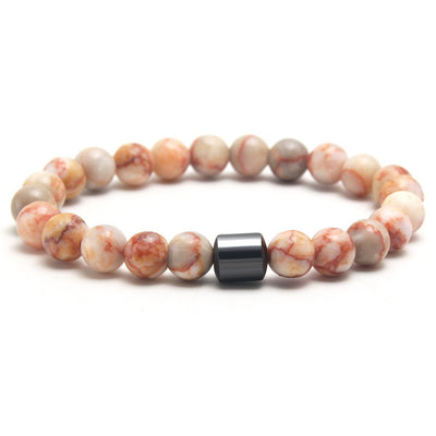 Eastern Mystiques Black Gallstone Volcanic Stone Tiger Eye Stone 8mm Natural Stone Beaded Bracelet Elastic Cord Bracelet