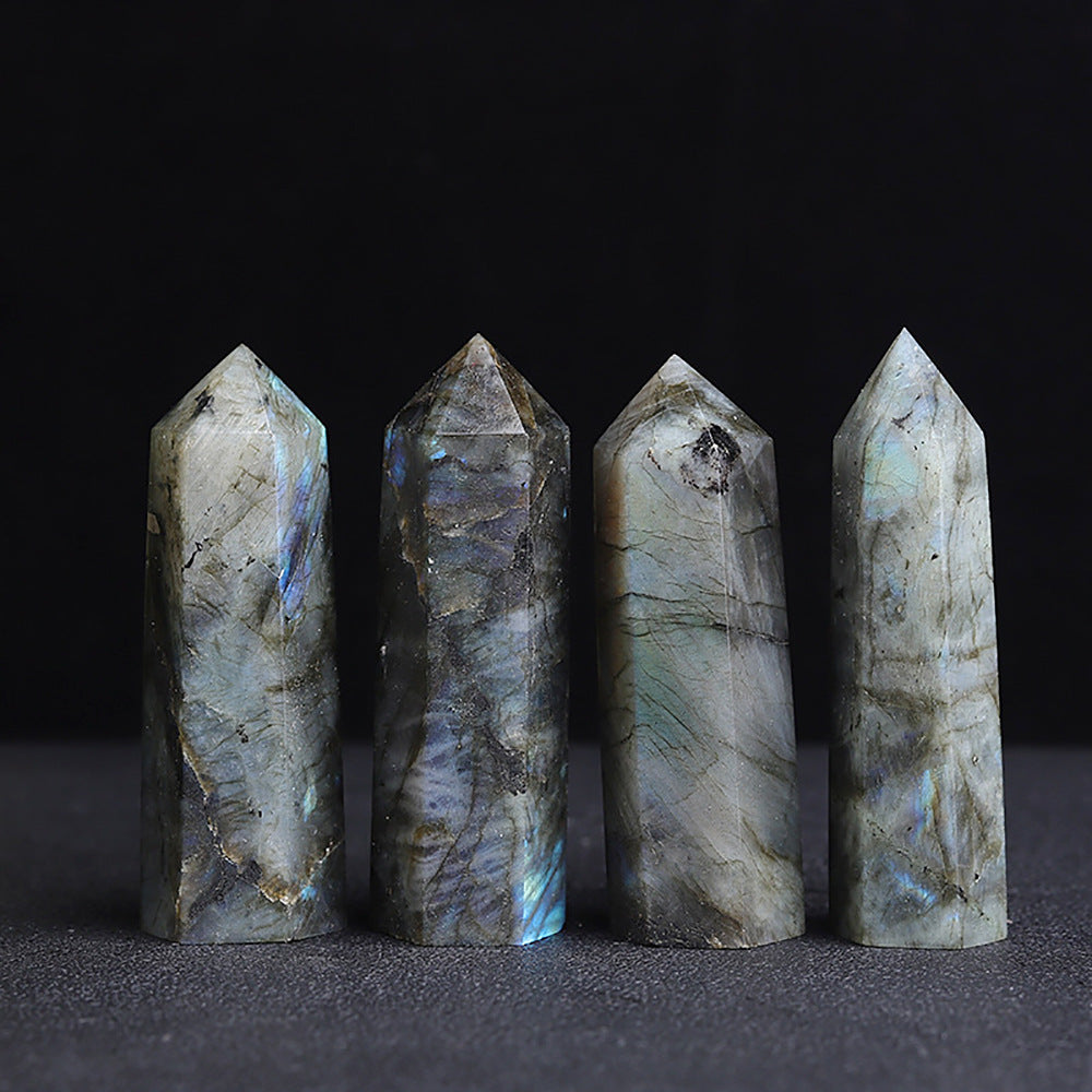 Eastern Mystiques Natural Crystal Column Amethyst Tiger Eye Stone Lapis Lazuli Hand-polished Mineral Home Decoration Series
