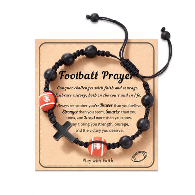 Eastern Mystiques Cross Movement Bracelet Handwoven ToMySon Gift Volleyball Soccer Baseball Black Matte Movement Bracelet