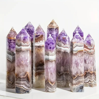 Eastern Mystiques Natural Crystal Hexagonal Column Amethyst Agate Column Amethyst Square Column Amethyst Rough Stone Wholesale Natural Crystal Raw Ore
