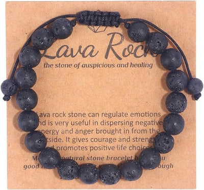 Eastern Mystiques Hot Selling Natural Stone with Card Paper Beaded Elastic Cord Bracelet Crystal Agate Tiger Eye Stone Wholesale Bracelet Jewelry