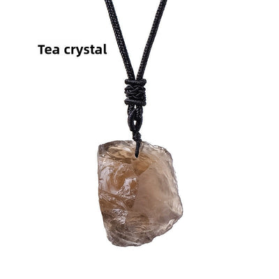 Eastern Mystiques Natural Crystal Rough Pendant Pink Crystal Amethyst Citrine Rough Necklace Jewelry Pendant Wholesale