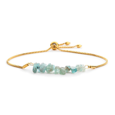 Eastern Mystiques Natural Crystal Bracelet Crushed Stone Beaded Handmade Adjustable Stainless Steel Chain Bracelet