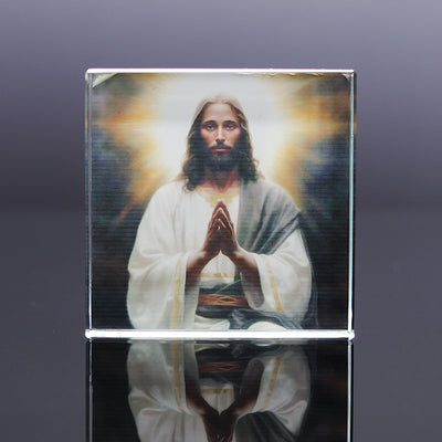 Eastern Mystiques African Black Madonna Crystal Print American Black Jesus Glass Coaster Christ
