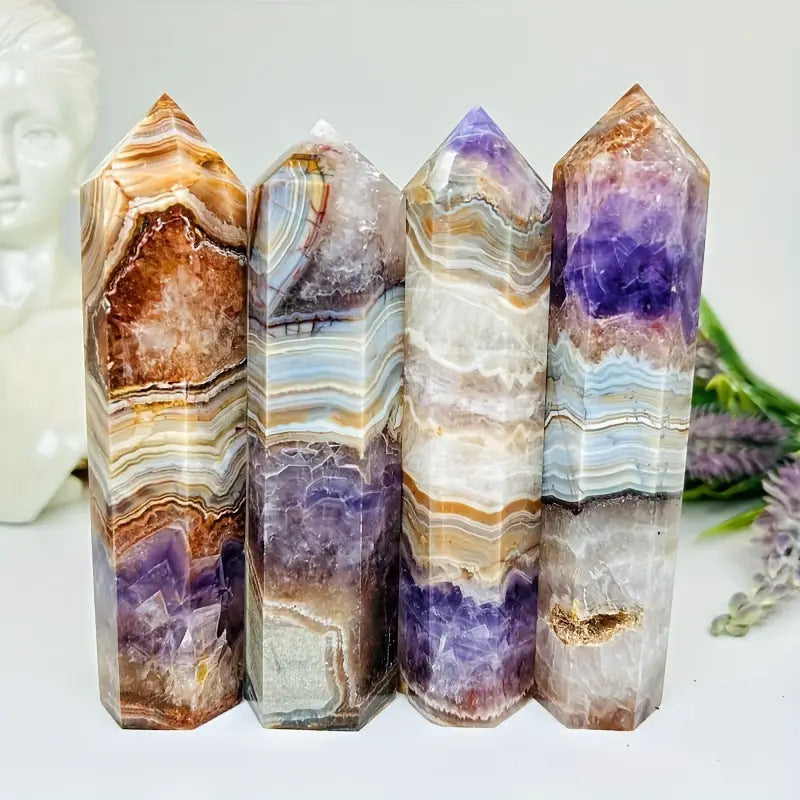 Eastern Mystiques Natural Crystal Hexagonal Column Amethyst Agate Column Amethyst Square Column Amethyst Rough Stone Wholesale Natural Crystal Raw Ore