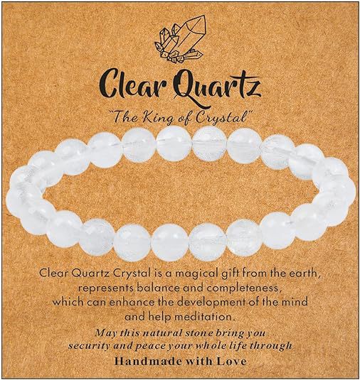Eastern Mystiques Hot Selling Natural Stone with Card Paper Beaded Elastic Cord Bracelet Crystal Agate Tiger Eye Stone Wholesale Bracelet Jewelry
