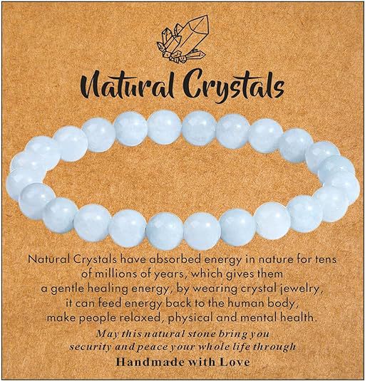 Eastern Mystiques Hot Selling Natural Stone with Card Paper Beaded Elastic Cord Bracelet Crystal Agate Tiger Eye Stone Wholesale Bracelet Jewelry