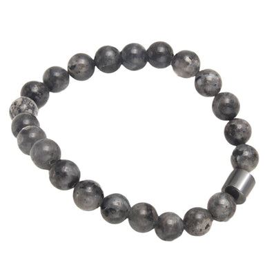 Eastern Mystiques Black Gallstone Volcanic Stone Tiger Eye Stone 8mm Natural Stone Beaded Bracelet Elastic Cord Bracelet