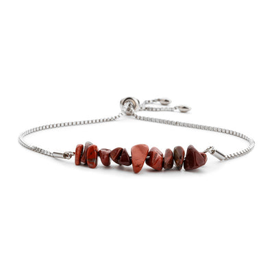 Eastern Mystiques Natural Crystal Bracelet Crushed Stone Beaded Handmade Adjustable Stainless Steel Chain Bracelet