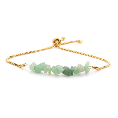Eastern Mystiques Natural Crystal Bracelet Crushed Stone Beaded Handmade Adjustable Stainless Steel Chain Bracelet