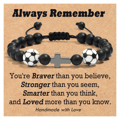Eastern Mystiques Black Matte Sports Bracelet 8mm Black Matte Beads Black Gallstone Cross Woven Black Matte Baseball Bracelet