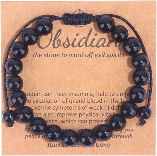Eastern Mystiques Hot Selling Natural Stone with Card Paper Beaded Elastic Cord Bracelet Crystal Agate Tiger Eye Stone Wholesale Bracelet Jewelry