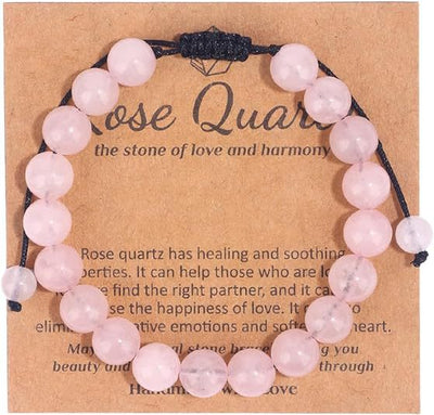 Eastern Mystiques Hot Selling Natural Stone with Card Paper Beaded Elastic Cord Bracelet Crystal Agate Tiger Eye Stone Wholesale Bracelet Jewelry