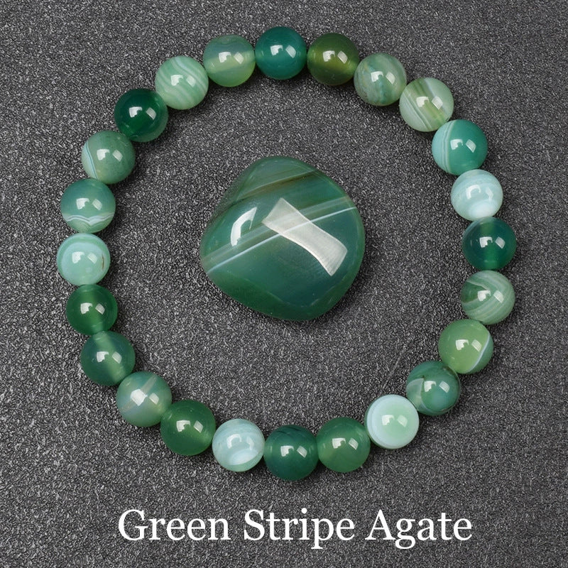 Eastern Mystiques Hot Sale 8mm Red Green Treasure Amethyst Sunstone Lapis Lazuli Tiger Eye Handmade Agate Crystal Green Aventurine Bracelet