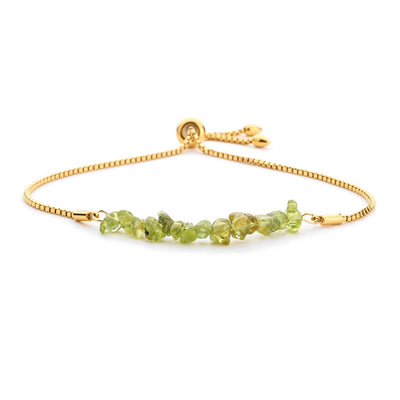 Eastern Mystiques Natural Crystal Bracelet Crushed Stone Beaded Handmade Adjustable Stainless Steel Chain Bracelet