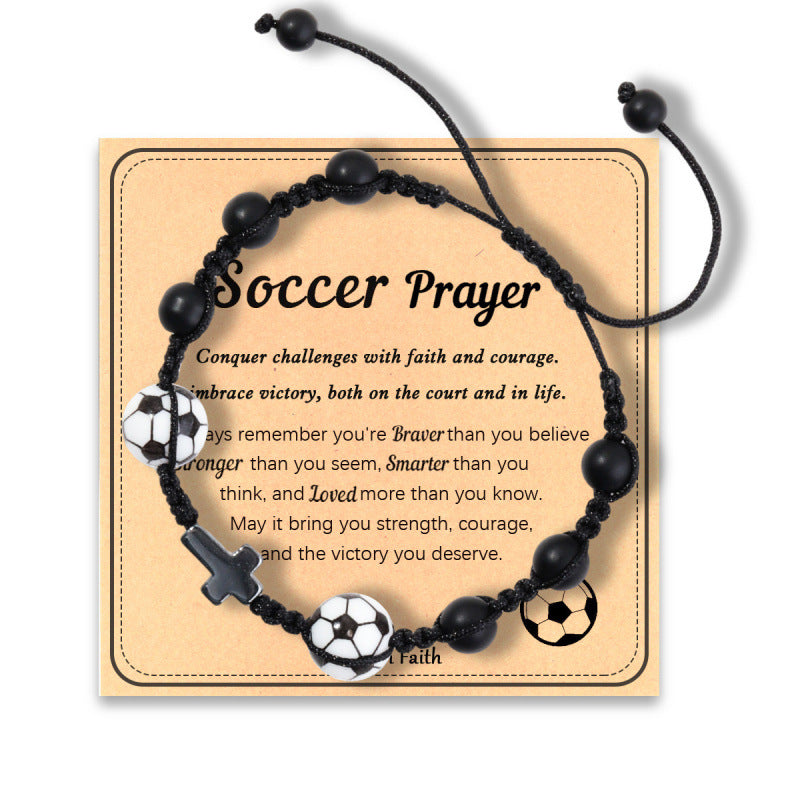 Eastern Mystiques Cross Movement Bracelet Handwoven ToMySon Gift Volleyball Soccer Baseball Black Matte Movement Bracelet