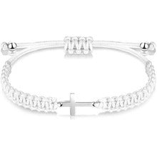 Eastern Mystiques Handmade Rope Woven Cross Bracelet Stainless Steel Pendant Birthday Gift Woven Steel Color Faith Cross Bracelet
