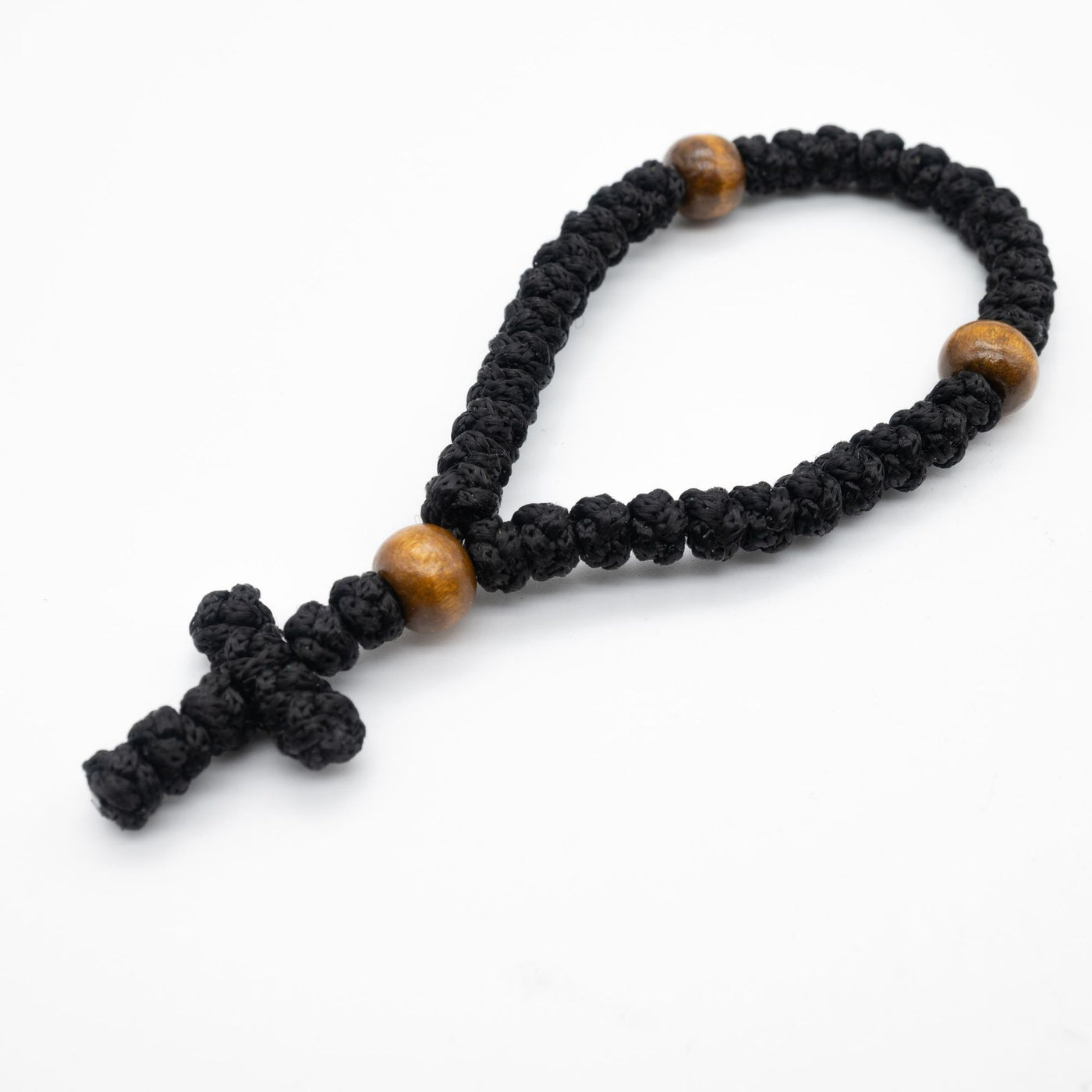 Eastern Mystiques Hot-Selling Orthodox Cross Bracelet Religious Wooden Prayer Beads Adjustable Prayer Rope Rosary