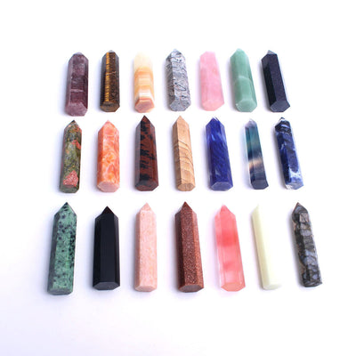 Eastern Mystiques Natural Crystal Column Amethyst Tiger Eye Stone Lapis Lazuli Hand-polished Mineral Home Decoration Series