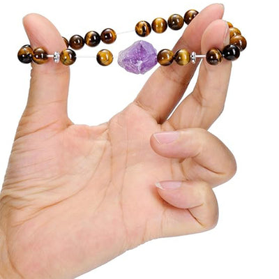 Eastern Mystiques Fashion Amethyst Raw Stone Elastic Bracelet Irregular Natural Stone Energy Transfer Women's Bracelet