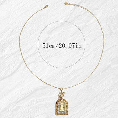 Eastern Mystiques European and American Religious Virgin Mary Copper Inlaid Zircon Necklace for Women Trendy Real Gold Plated Crystal Pendant Jewelry