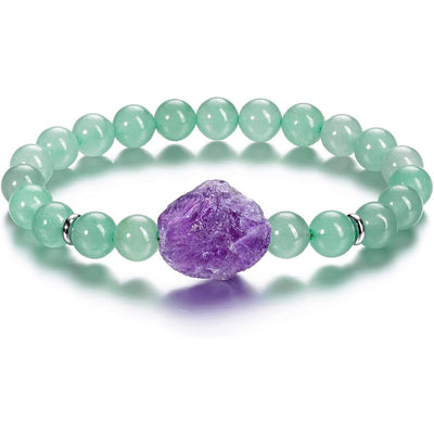 Eastern Mystiques Fashion Amethyst Raw Stone Elastic Bracelet Irregular Natural Stone Energy Transfer Women's Bracelet