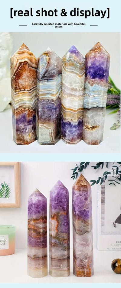 Eastern Mystiques Natural Crystal Hexagonal Column Amethyst Agate Column Amethyst Square Column Amethyst Rough Stone Wholesale Natural Crystal Raw Ore