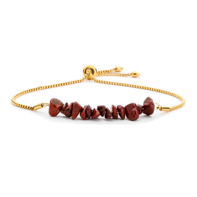 Eastern Mystiques Natural Crystal Bracelet Crushed Stone Beaded Handmade Adjustable Stainless Steel Chain Bracelet