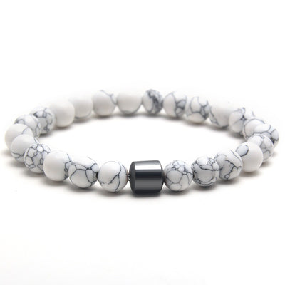 Eastern Mystiques Black Gallstone Volcanic Stone Tiger Eye Stone 8mm Natural Stone Beaded Bracelet Elastic Cord Bracelet