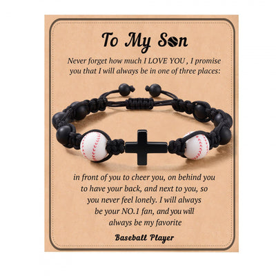 Eastern Mystiques Cross Movement Bracelet Handwoven ToMySon Gift Volleyball Soccer Baseball Black Matte Movement Bracelet