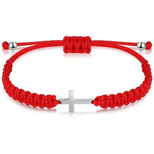 Eastern Mystiques Handmade Rope Woven Cross Bracelet Stainless Steel Pendant Birthday Gift Woven Steel Color Faith Cross Bracelet