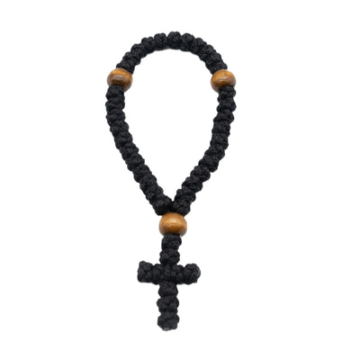 Eastern Mystiques Hot-Selling Orthodox Cross Bracelet Religious Wooden Prayer Beads Adjustable Prayer Rope Rosary