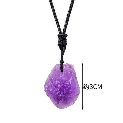 Eastern Mystiques Natural Crystal Rough Pendant Pink Crystal Amethyst Citrine Rough Necklace Jewelry Pendant Wholesale