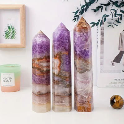 Eastern Mystiques Natural Crystal Hexagonal Column Amethyst Agate Column Amethyst Square Column Amethyst Rough Stone Wholesale Natural Crystal Raw Ore