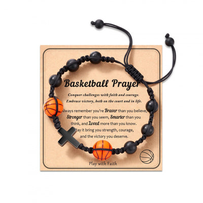 Eastern Mystiques Cross Movement Bracelet Handwoven ToMySon Gift Volleyball Soccer Baseball Black Matte Movement Bracelet