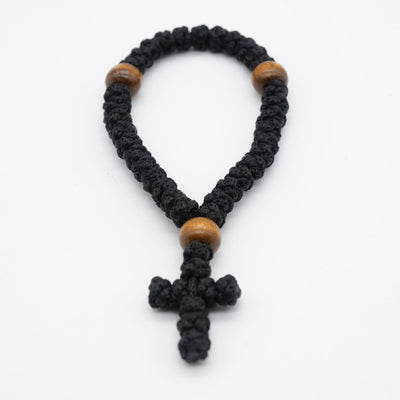 Eastern Mystiques Hot-Selling Orthodox Cross Bracelet Religious Wooden Prayer Beads Adjustable Prayer Rope Rosary