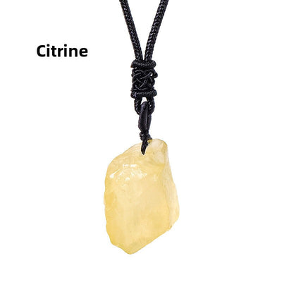 Eastern Mystiques Natural Crystal Rough Pendant Pink Crystal Amethyst Citrine Rough Necklace Jewelry Pendant Wholesale